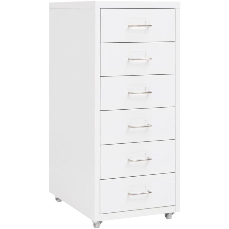 foto del prodotto vidaxl schedario mobile bianco 28x41x69 cm in metallo