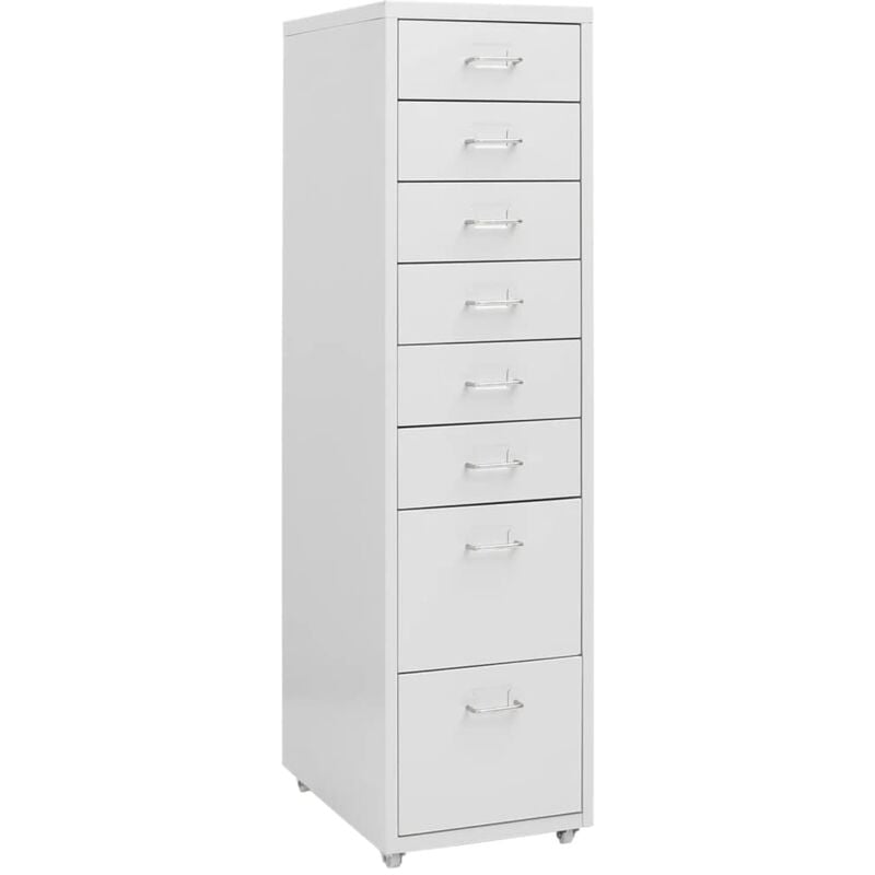 foto del prodotto vidaxl schedario mobile grigio 28x41x109 cm in metallo