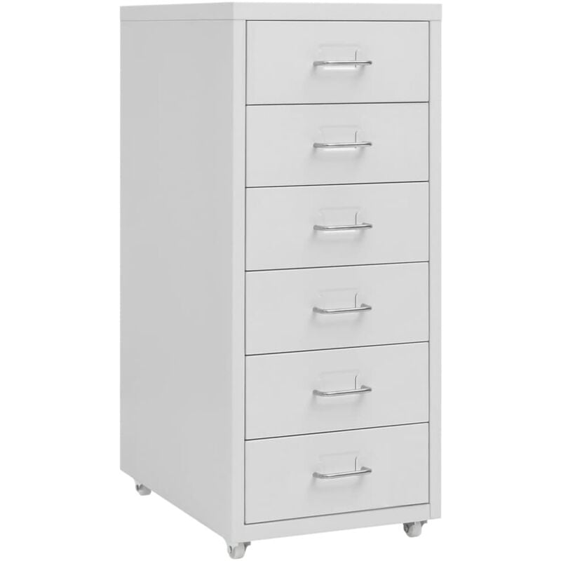 foto del prodotto vidaxl schedario mobile grigio 28x41x69 cm in metallo