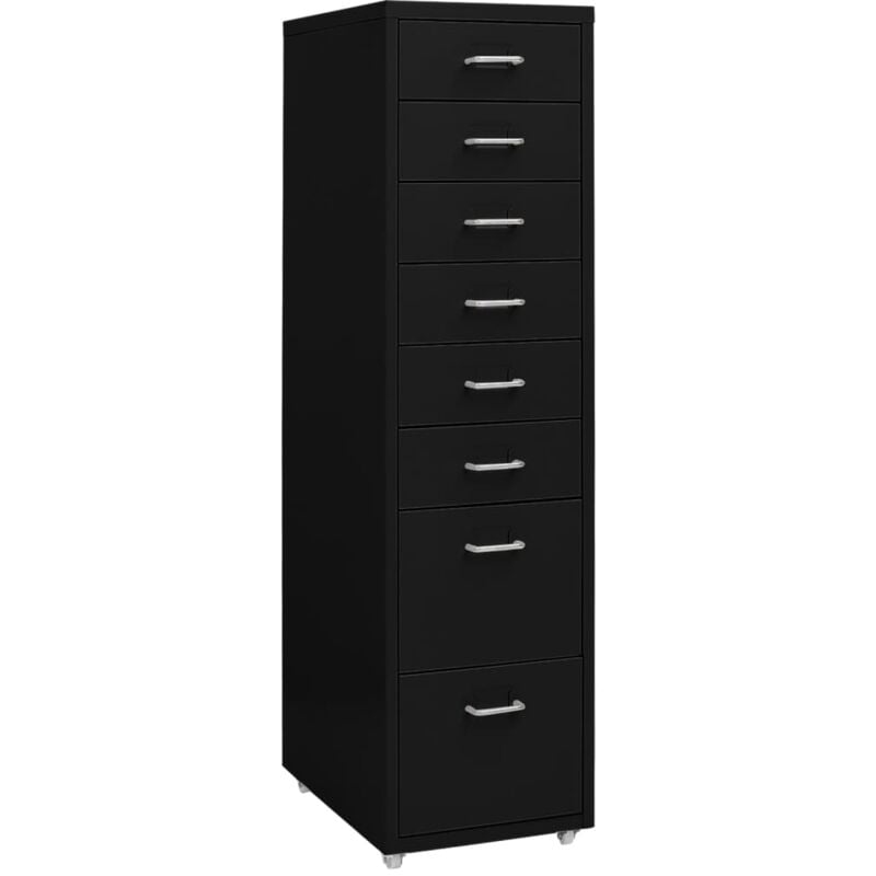 foto del prodotto vidaxl schedario mobile nero 28x41x109 cm in metallo