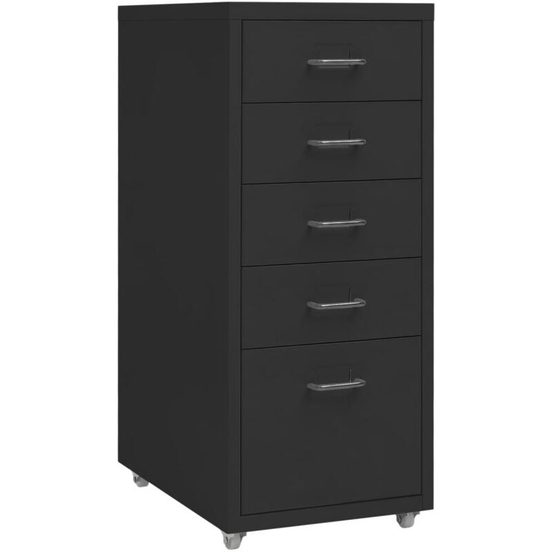 immagine 0 del prodotto vidaxl schedario mobile nero 28x41x69 cm in metallo