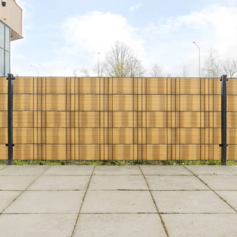 foto del prodotto vidaxl schermi da balcone 5 pz marrone chiaro 255x19 cm in polyrattan