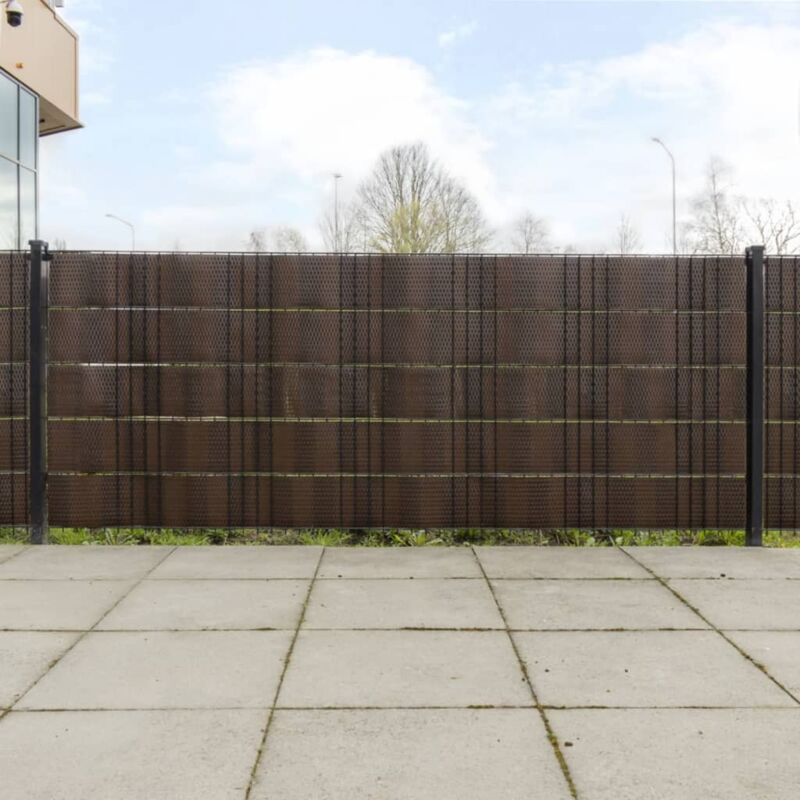 foto del prodotto vidaxl schermi da balcone 5 pz marrone e nero 255x19 cm in polyrattan