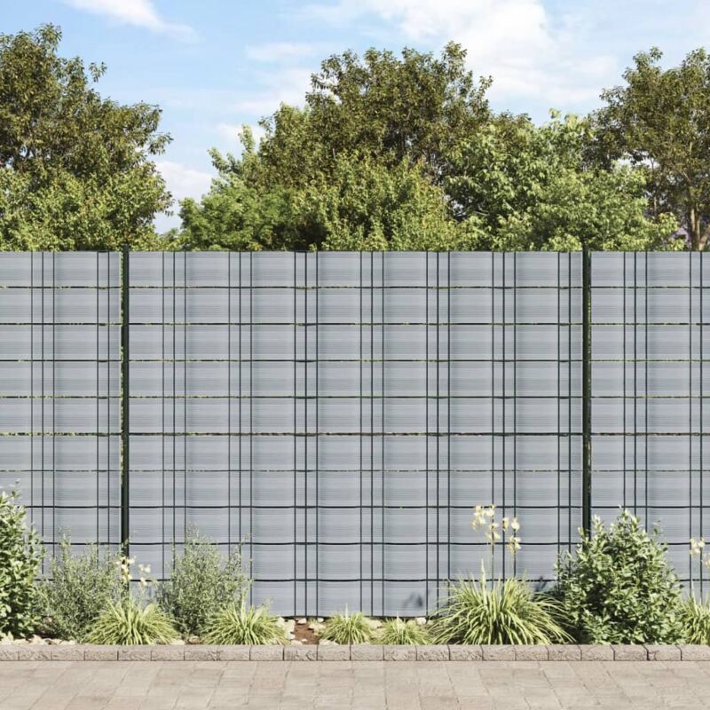 foto del prodotto vidaxl schermi privacy da giardino 10 pz grigio 252,5x19 cm pvc