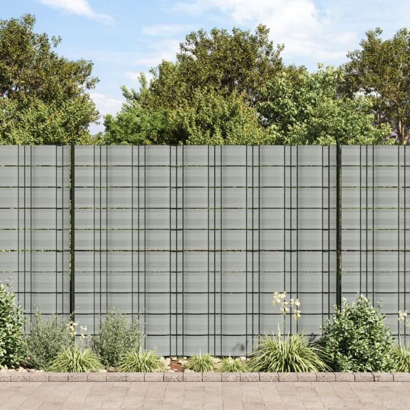 foto del prodotto vidaxl schermi privacy da giardino 10 pz grigio pietra 252,5x19 cm pvc