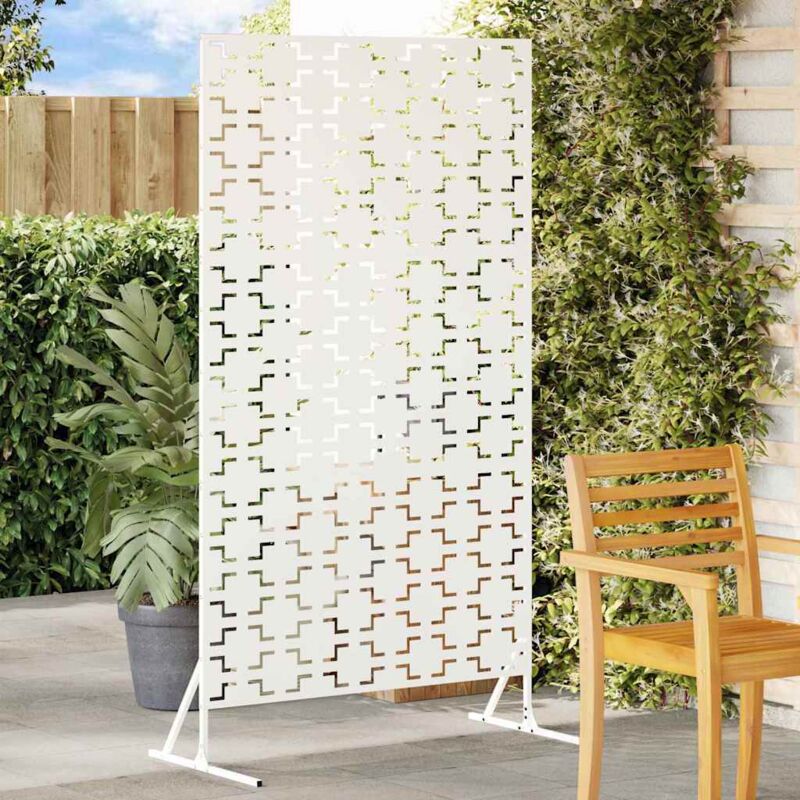 foto del prodotto vidaxl schermo privacy bianco 100x50x180 cm in acciaio