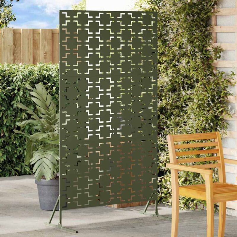 foto del prodotto vidaxl schermo privacy verde oliva 100x50x180 cm in acciaio