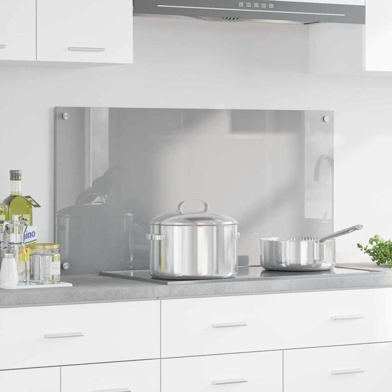 foto del prodotto vidaxl schienale cucina grigio chiaro 100x50x0,6 cm in vetro temperato