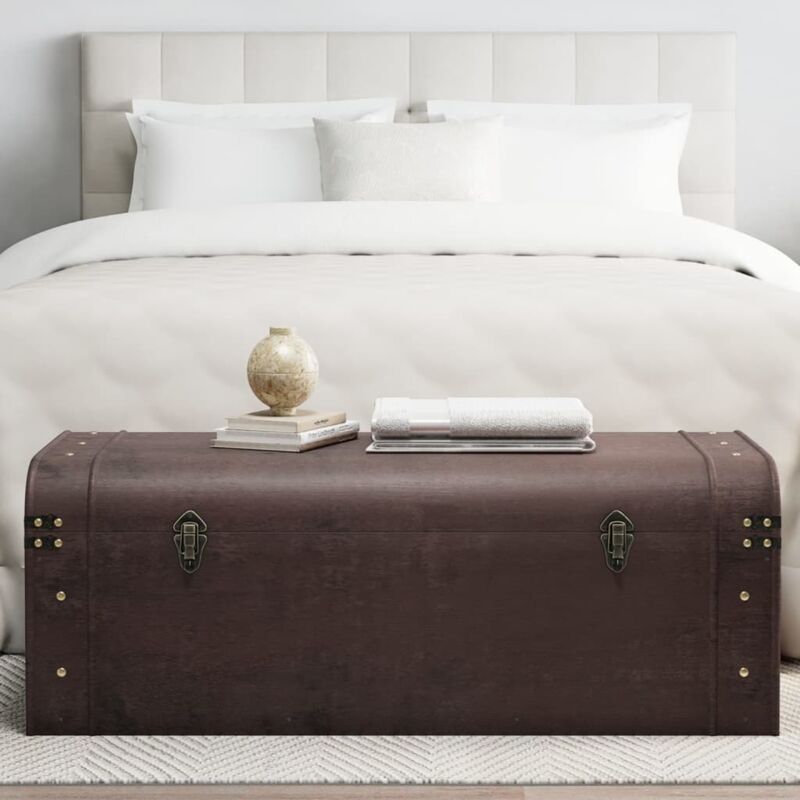 foto del prodotto vidaxl scrigno tesoro chiusure marrone scuro 110x50x39,5cm compensato