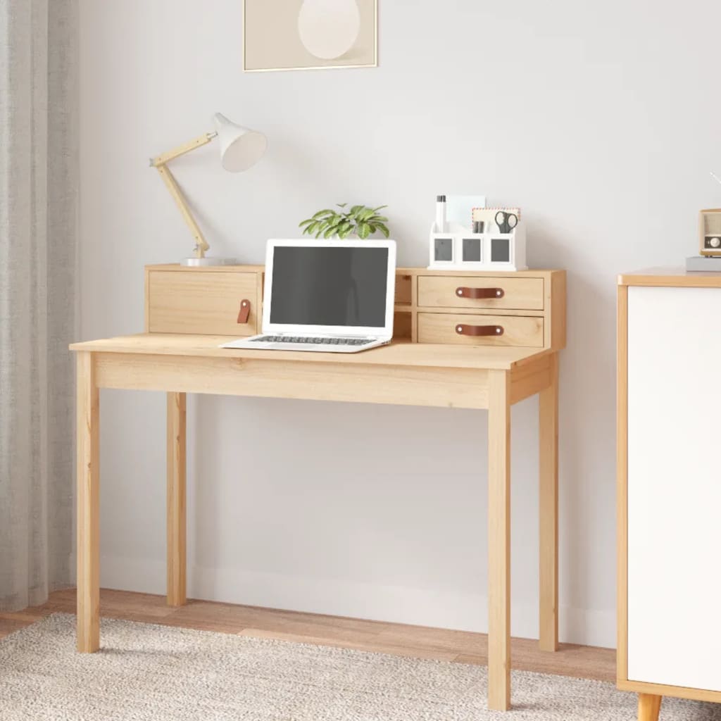 foto del prodotto vidaxl scrivania 110x50x93 cm in legno massello di pino