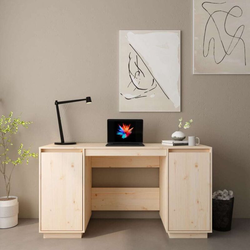 foto del prodotto vidaxl scrivania 140x50x75 cm in legno massello di pino