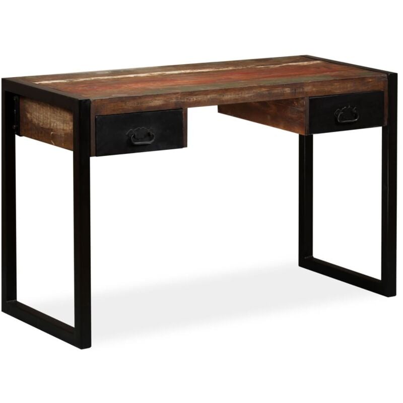 foto del prodotto vidaxl scrivania a 2 cassetti legno massello di recupero 120x50x76 cm