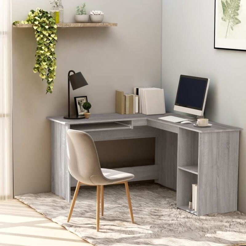 foto del prodotto vidaxl scrivania angolare grigio sonoma 120x140x75cm legno multistrato