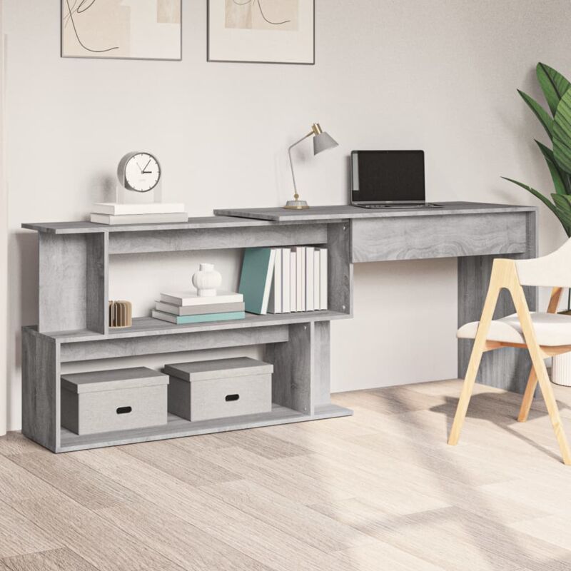foto del prodotto vidaxl scrivania angolare grigio sonoma 200x50x76 cm legno multistrato