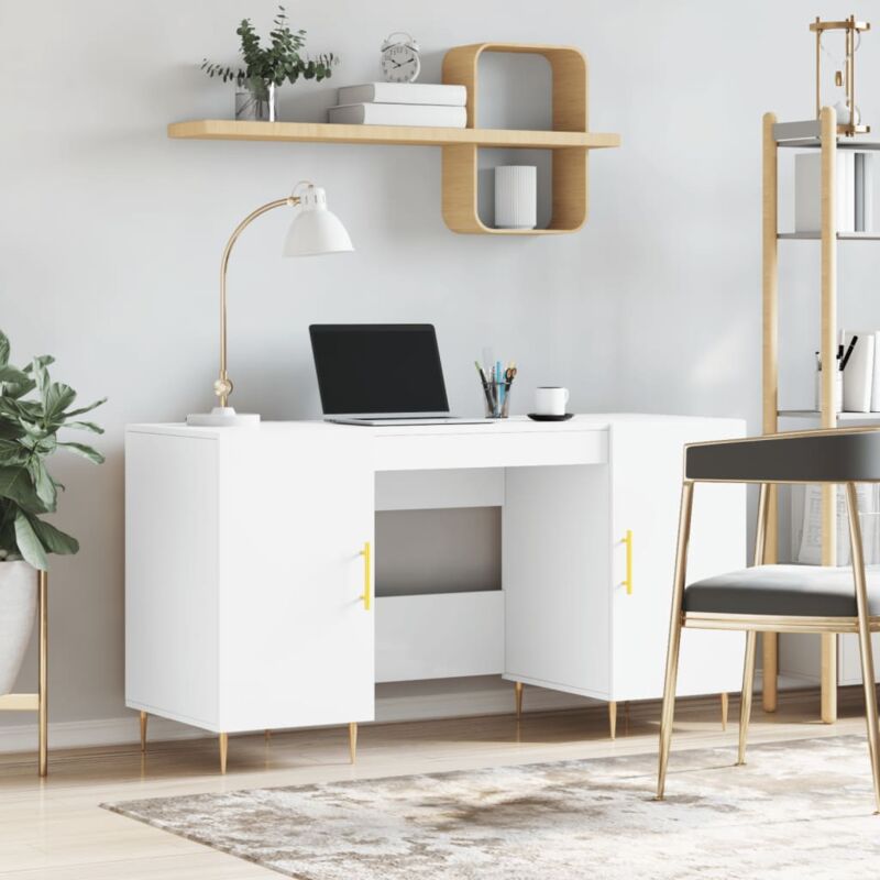 foto del prodotto vidaxl scrivania bianca 140x50x75 cm in legno multistrato