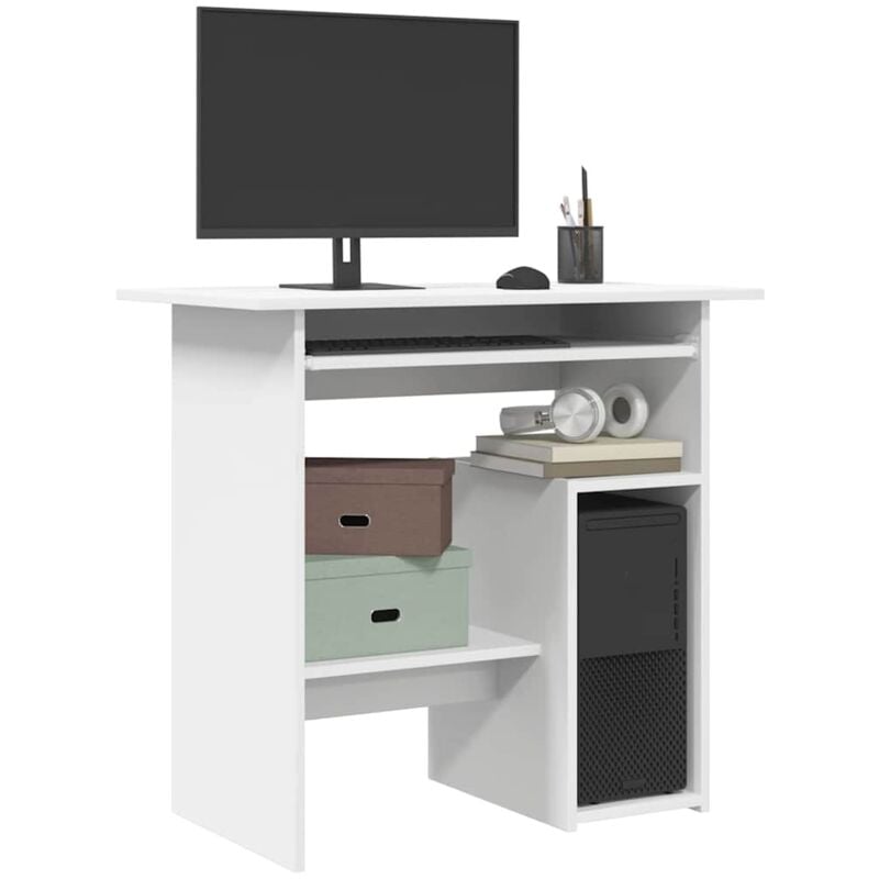 foto del prodotto vidaxl scrivania bianca 80x45x74 cm in legno multistrato