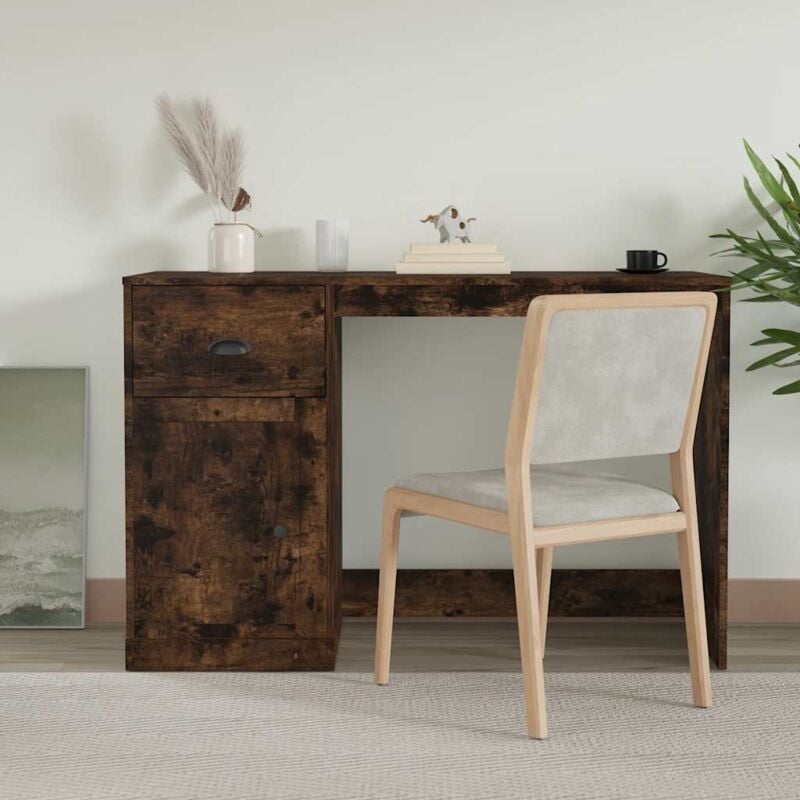 foto del prodotto vidaxl scrivania cassetto rovere fumo 115x50x75 cm legno multistrato