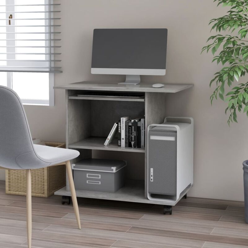 foto del prodotto vidaxl scrivania computer grigio cemento 80x50x75 cm legno multistrato