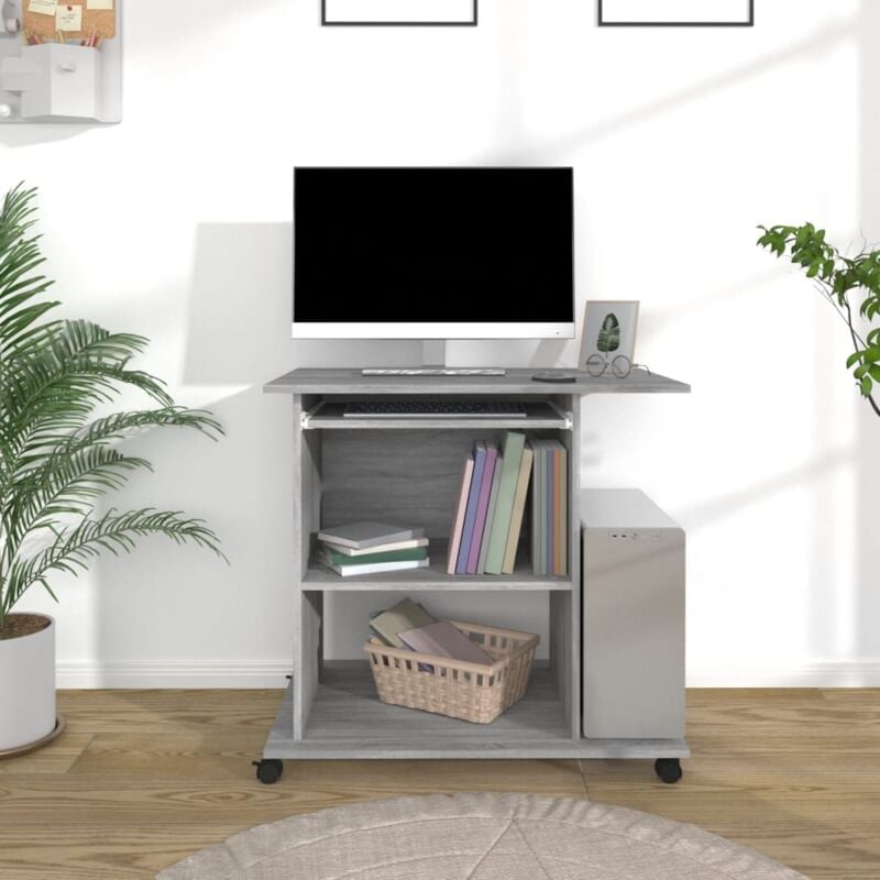 foto del prodotto vidaxl scrivania computer grigio sonoma 80x50x75 cm legno multistrato