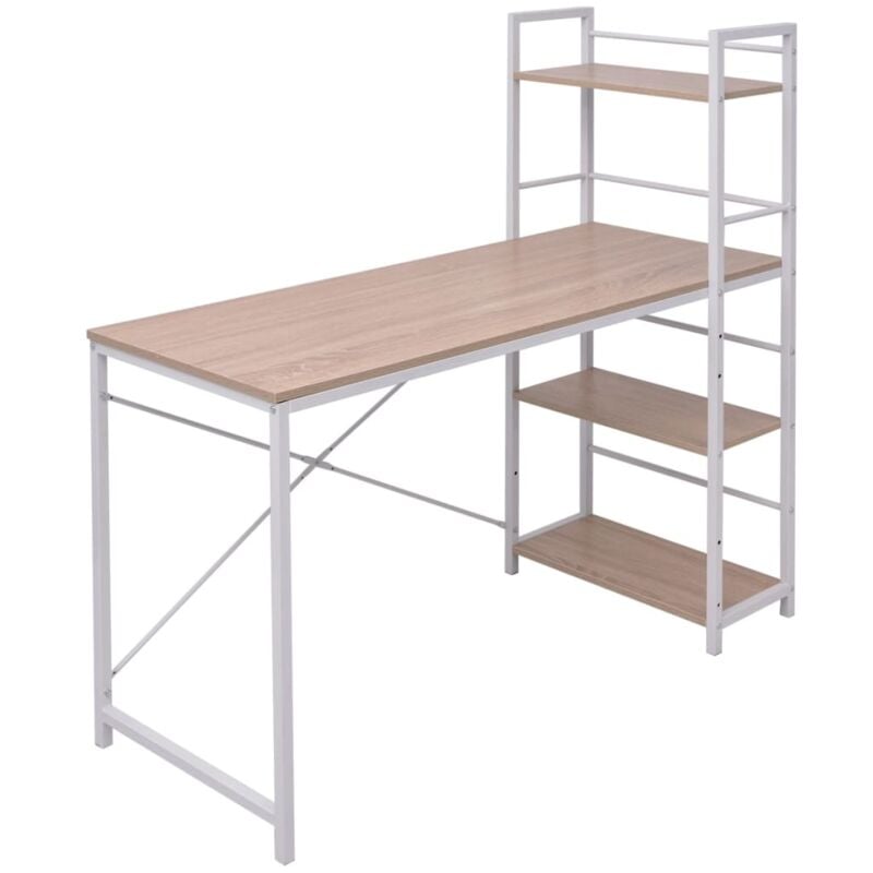 foto del prodotto vidaxl scrivania con libreria a 4 livelli in rovere