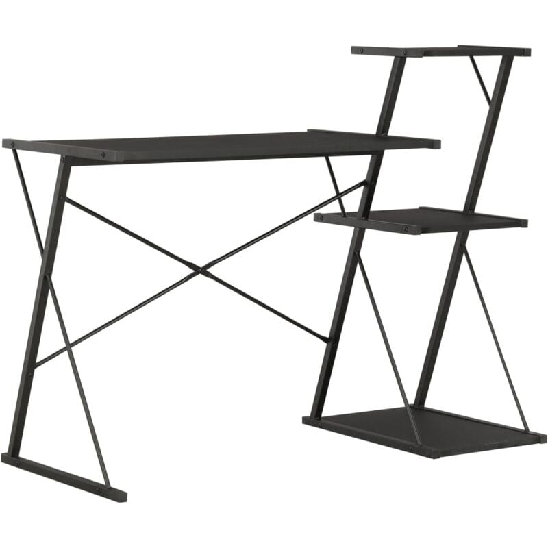 foto del prodotto vidaxl scrivania con ripiano nera 116x50x93 cm