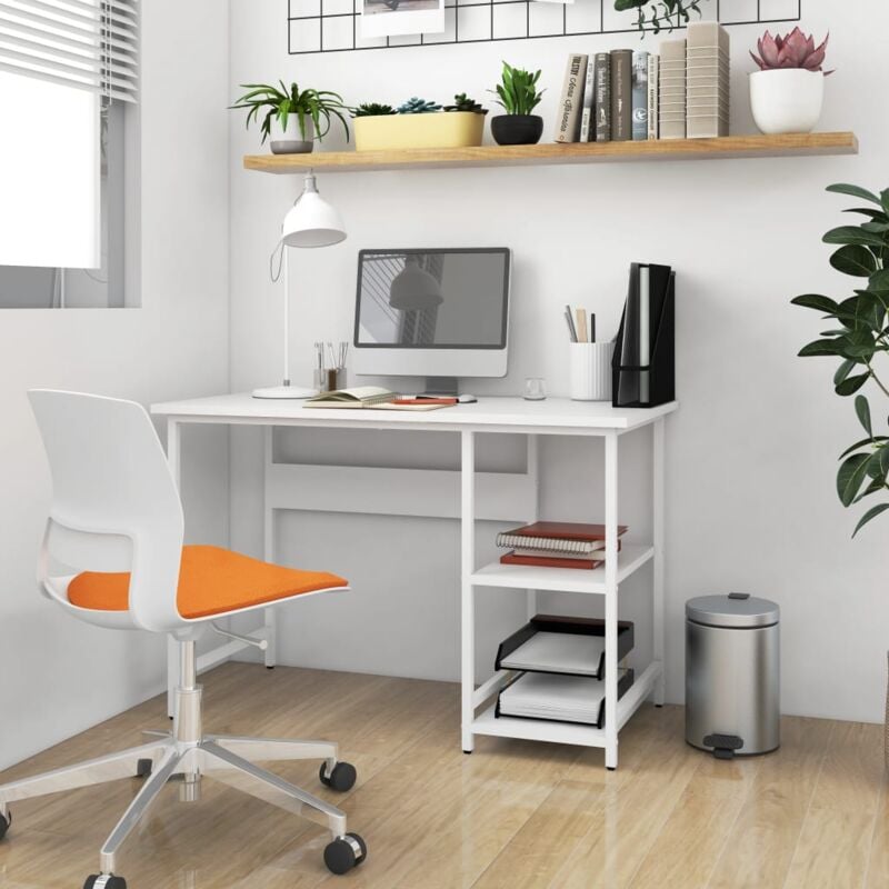 foto del prodotto vidaxl scrivania da computer con 2 scomparti aperti laterali disponibile in vari colore colore bianco