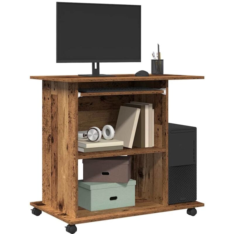 foto del prodotto vidaxl scrivania da computer legno antico 80x50x75cm legno multistrato