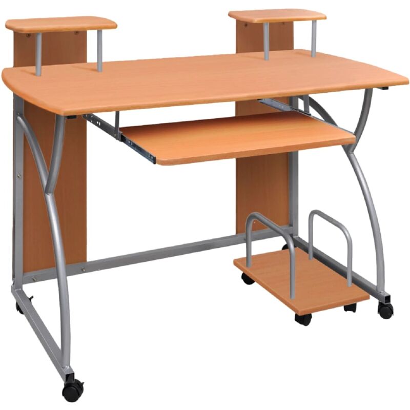 foto del prodotto vidaxl scrivania da computer marrone 110x52x88,5 cm legno multistrato