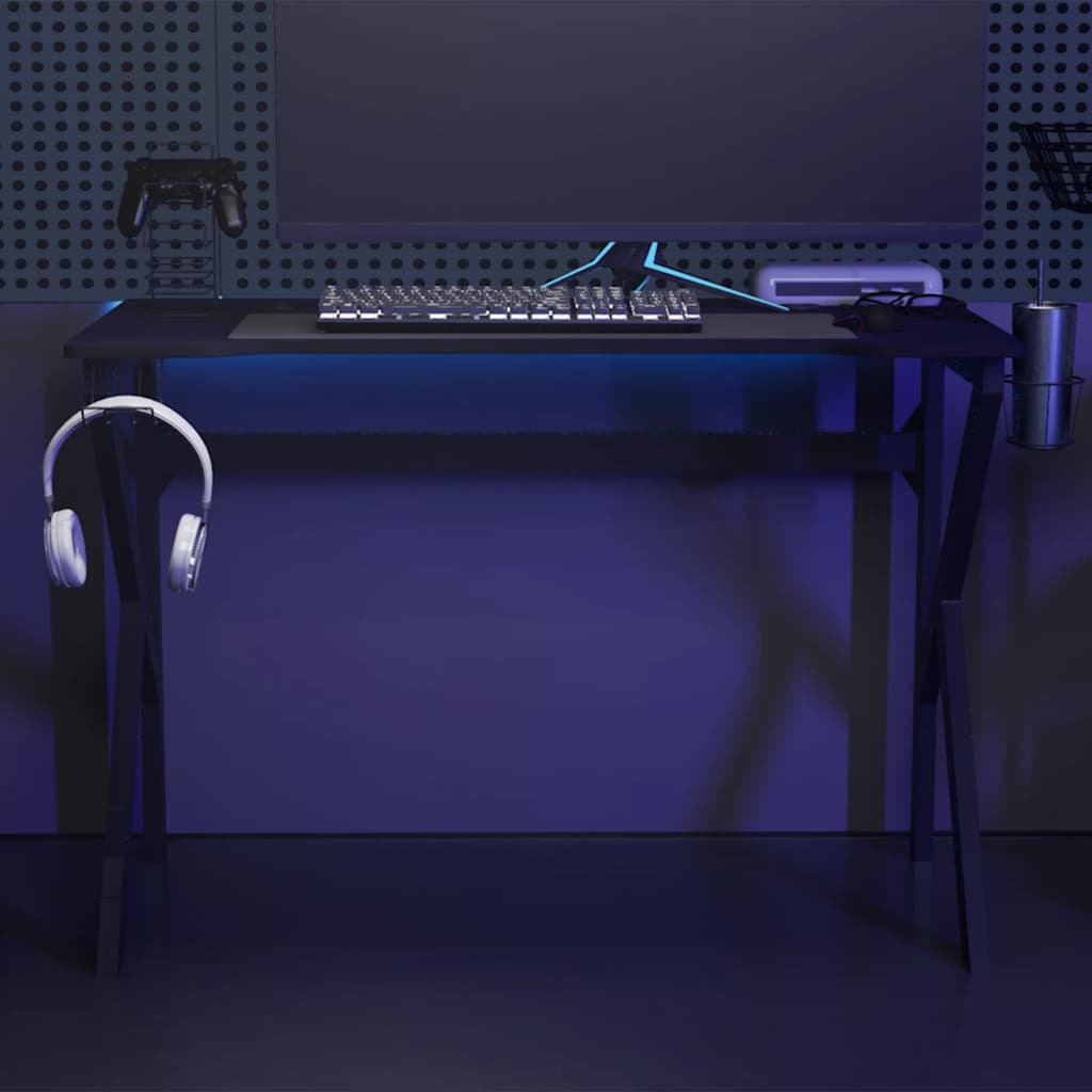 foto del prodotto vidaxl scrivania da gaming con gambe a k nera 110x60x75 cm 831794