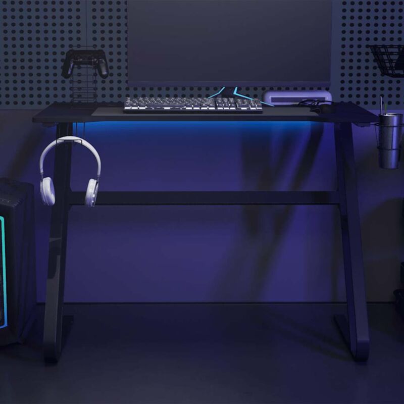 foto del prodotto vidaxl scrivania da gaming con gambe a zz nera 110x60x75 cm