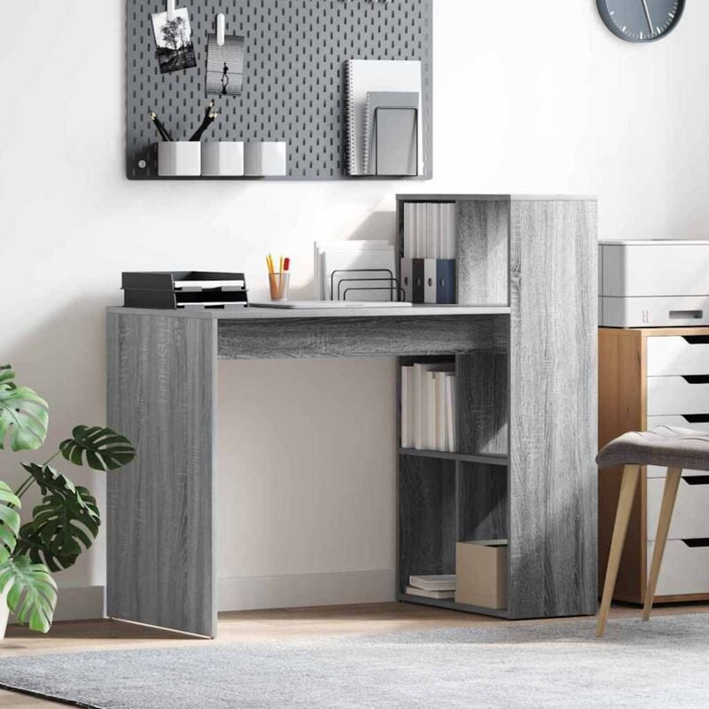 foto del prodotto vidaxl scrivania grey sonoma legno ingegnerizzato, laminato medio