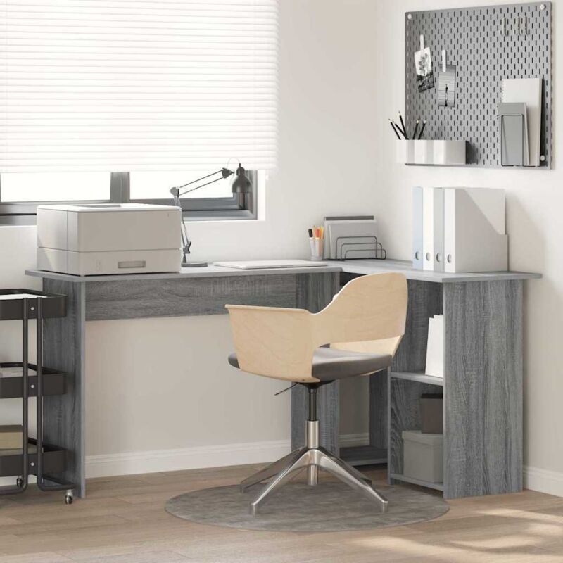 foto del prodotto vidaxl scrivania grigia grigia sonoma mdf media magazzino scrivania