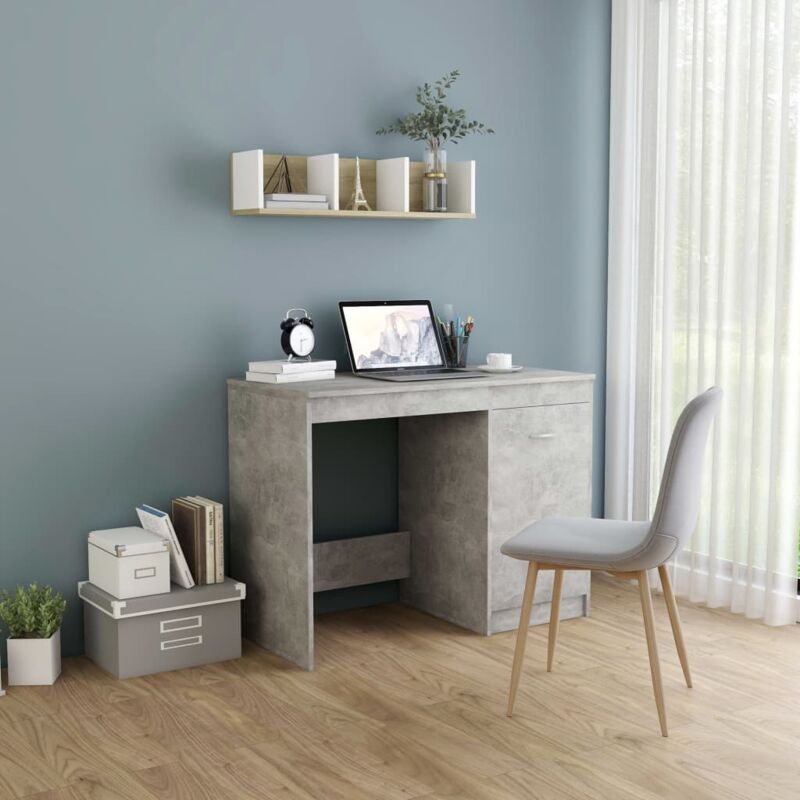 foto del prodotto vidaxl scrivania grigio cemento 100x50x76 cm in legno multistrato