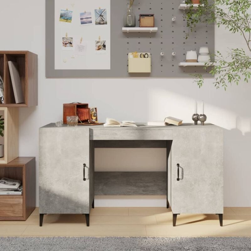 foto del prodotto vidaxl scrivania grigio cemento 140x50x75 cm in legno multistrato