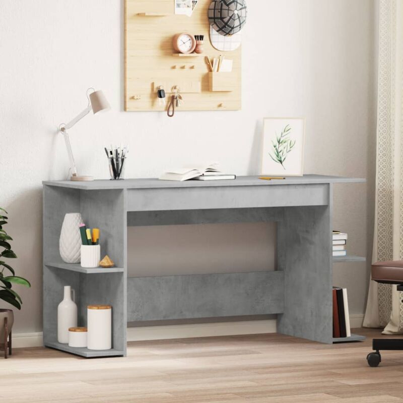 foto del prodotto vidaxl scrivania grigio cemento 140x50x75 cm in legno multistrato