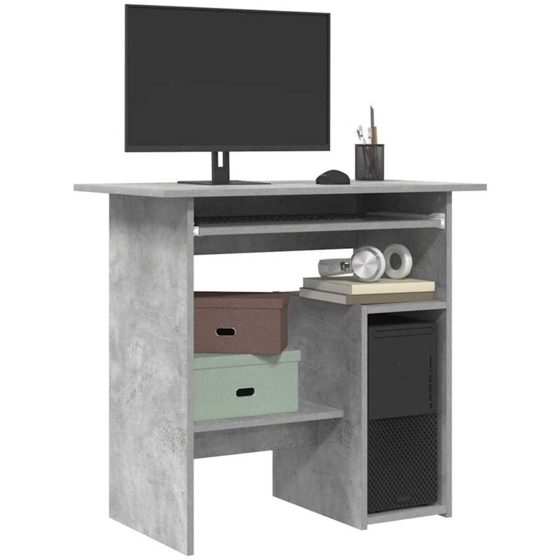 foto del prodotto vidaxl scrivania grigio cemento 80x45x74 cm in legno multistrato