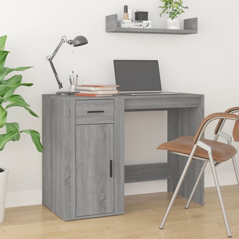 foto del prodotto vidaxl scrivania grigio sonoma 100x49x75 cm in legno multistrato