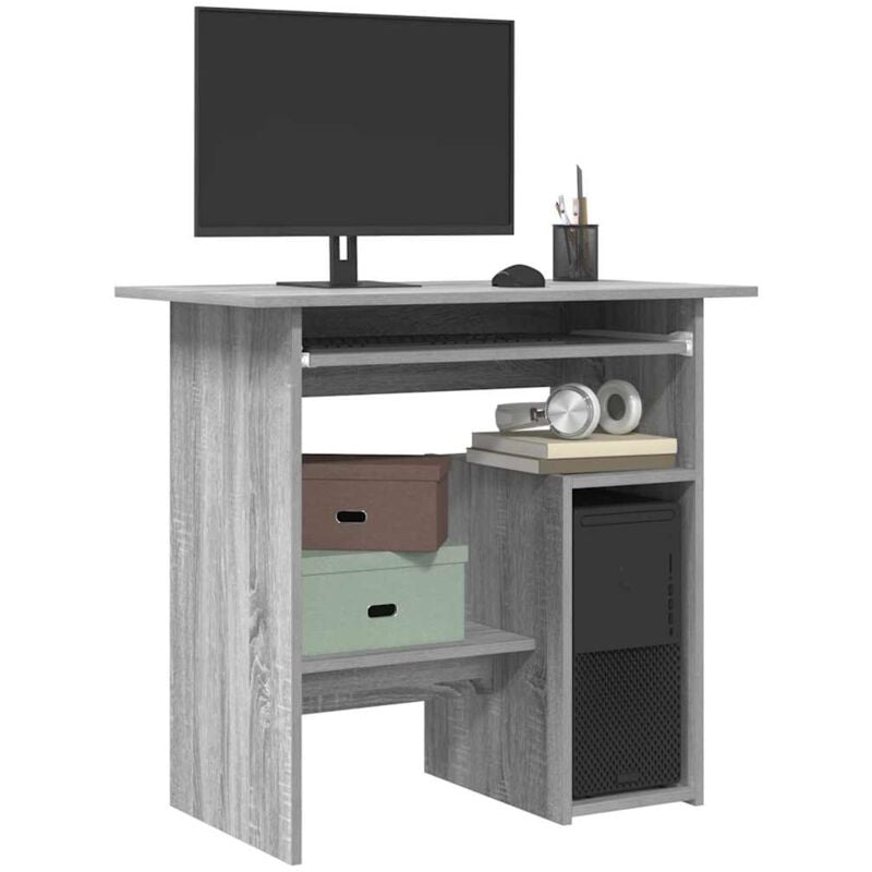 foto del prodotto vidaxl scrivania grigio sonoma 80x45x74 cm in legno multistrato