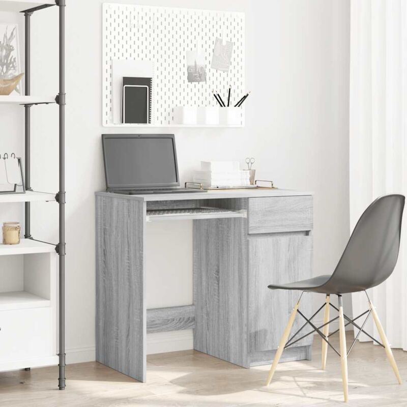 foto del prodotto vidaxl scrivania grigio sonoma 86x49x76 cm in legno multistrato