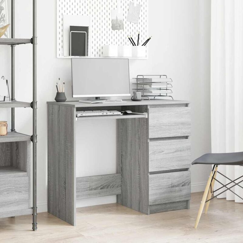 foto del prodotto vidaxl scrivania grigio sonoma 90x45x76 cm in legno multistrato
