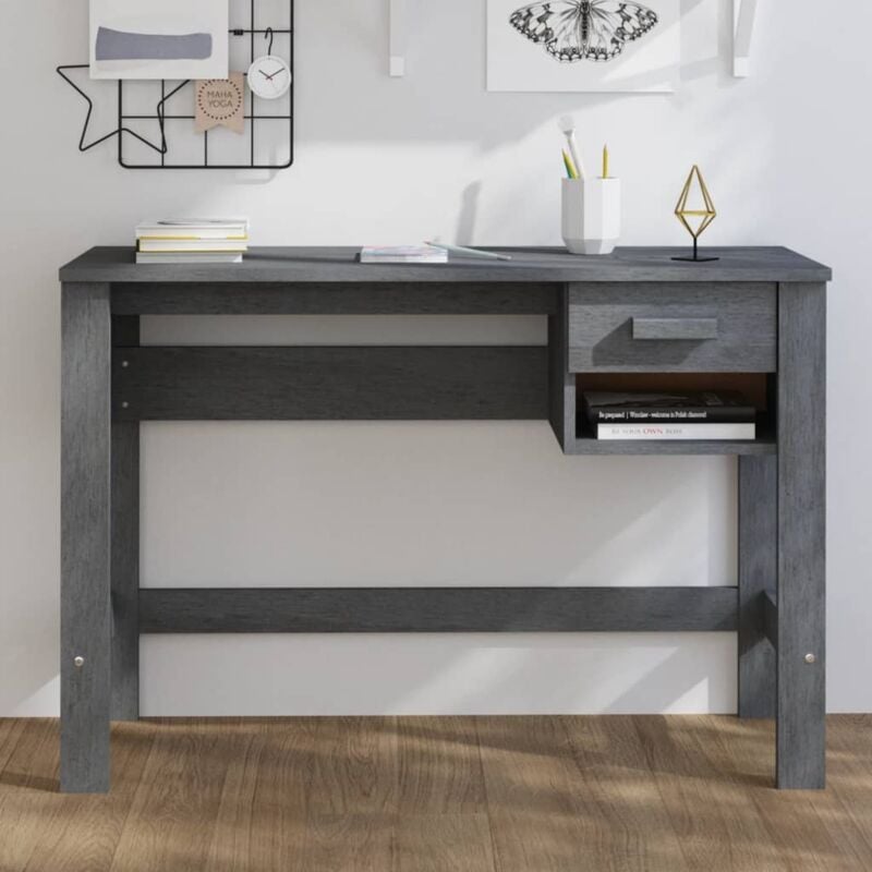 foto del prodotto vidaxl scrivania hamar grigio scuro 110x40x75 cm in legno di pino