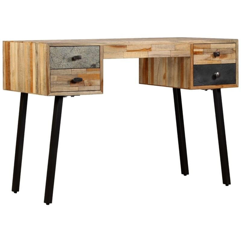 foto del prodotto vidaxl scrivania in legno massello di teak di recupero 110x50x76 cm