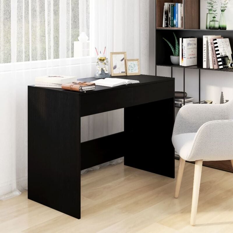 foto del prodotto vidaxl scrivania nera 101x50x76,5 cm in truciolato