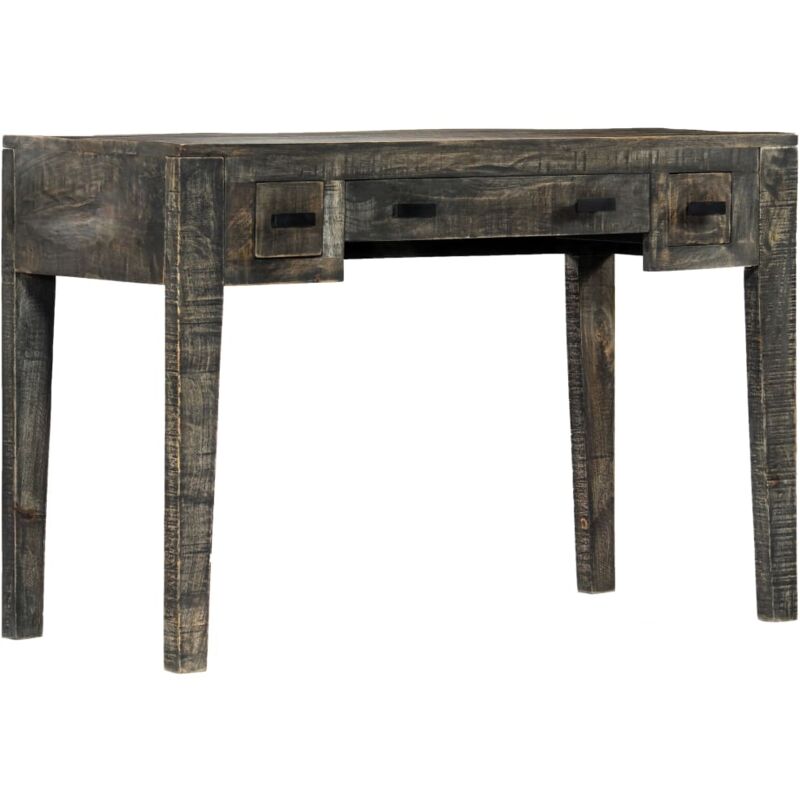 foto del prodotto vidaxl scrivania nera 110x50x75cm in legno massello di mango 105207