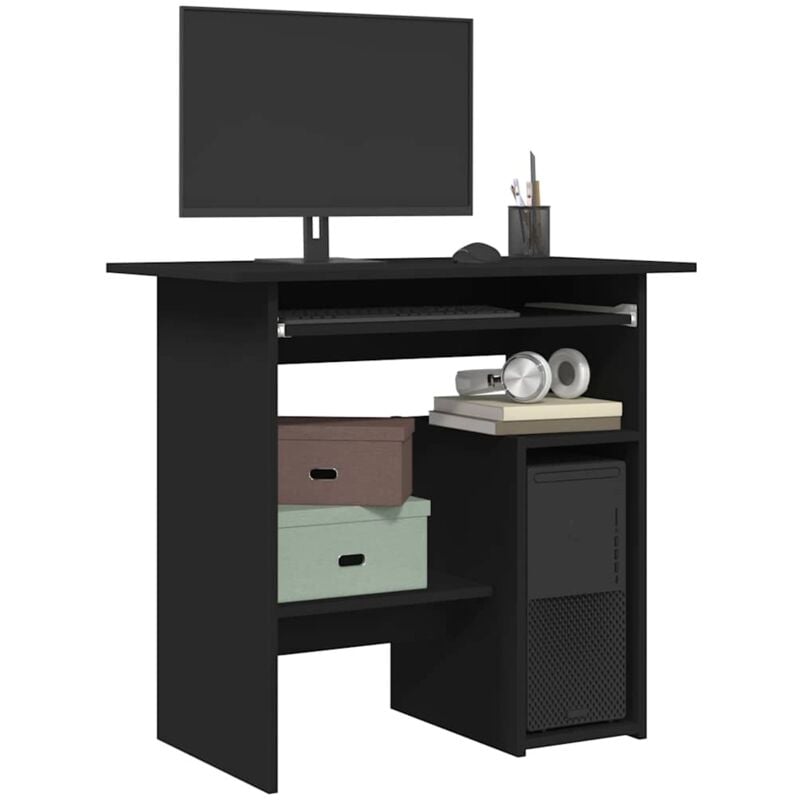 foto del prodotto vidaxl scrivania nera 80x45x74 cm in legno multistrato