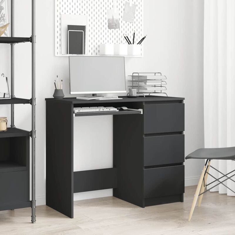foto del prodotto vidaxl scrivania nera 90x45x76 cm in legno multistrato 858932