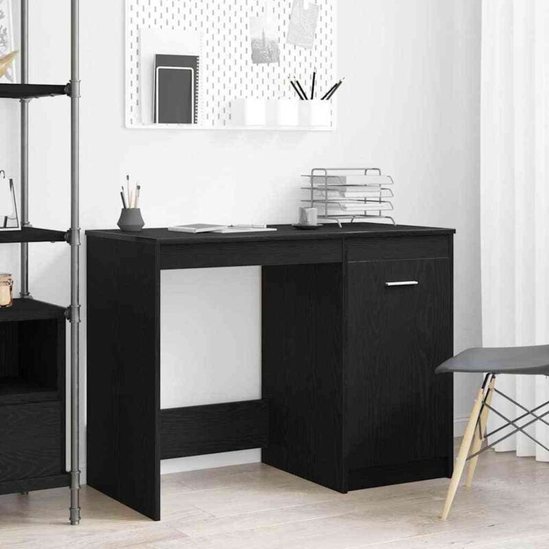 foto del prodotto vidaxl scrivania nero rovere 100x50x76 cm in legno ingegnerizzato