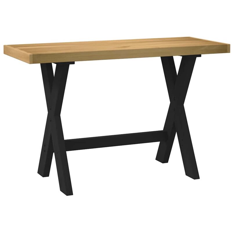 foto del prodotto vidaxl scrivania noain gambe a forma di x 120x50x75 cm legno massello