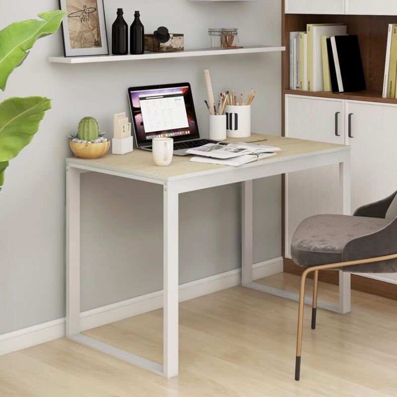 foto del prodotto vidaxl scrivania per computer 110x60x73 cm disponibili vari colori colore bianco marrone
