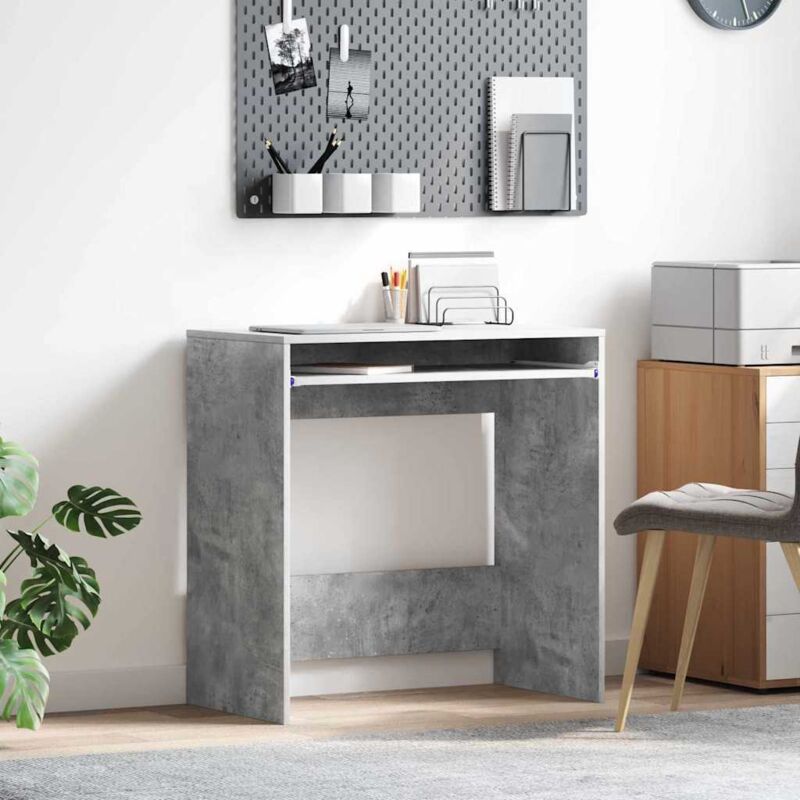 foto del prodotto vidaxl scrivania per computer grigio cemento truciolare